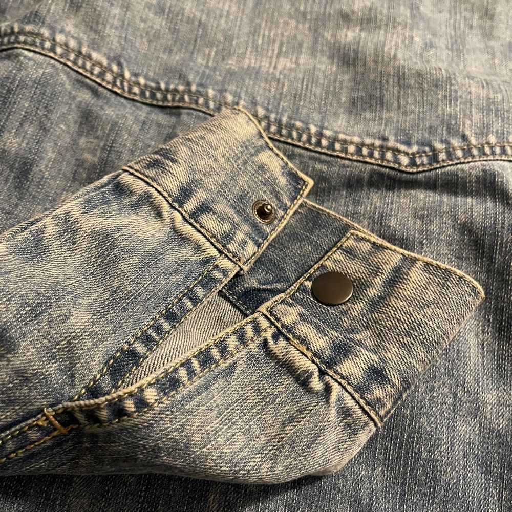 Fiore Jean Jacket Womens Size Small/Medium Blue Oversized Knee Length Denim - Picture 11 of 11